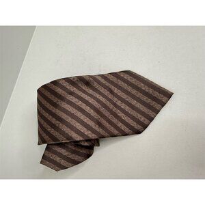 Vintage Kenneth Cole New York Men's Brown Striped Silk Tie